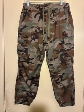 Polo Ralph Lauren Ankle Camo Sweat Cargo Pants sz M Joggers Drawstring Lounge
